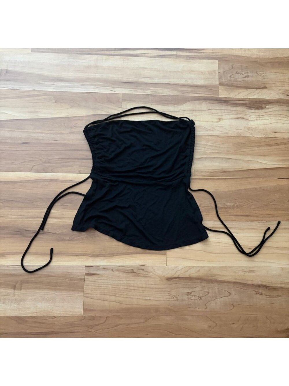 Intimately Free People Cami Tank Top Women's Size S Black Tie Cropped